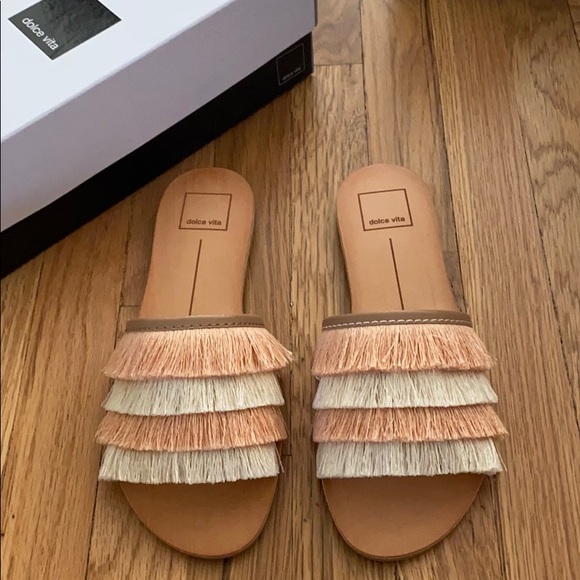 dolce vita fringe slide sandals - Picture 3 of 7